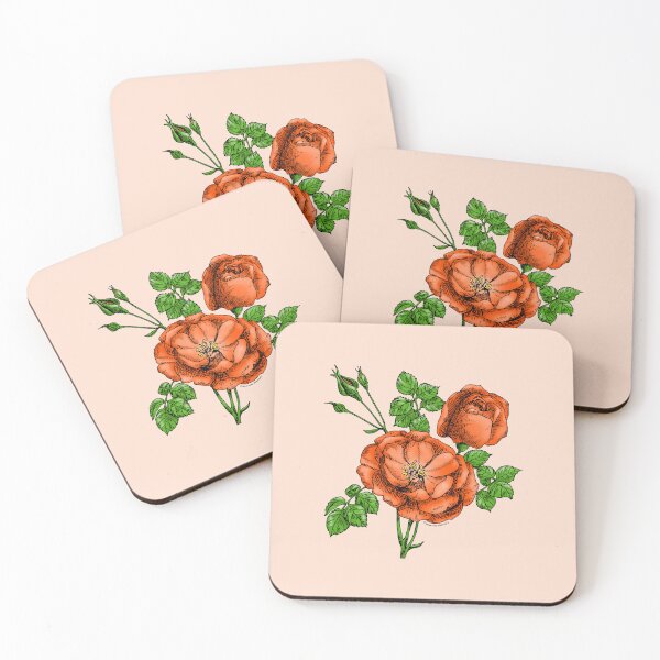 Item preview, Orange Cupped Rose Bloom Double 16-25 Petals In 3 Rows designed and sold by Rachael Taylor.