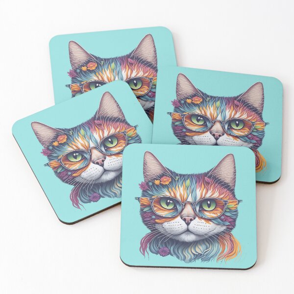 Item preview, Cute colorful cat designed and sold by martabaque.