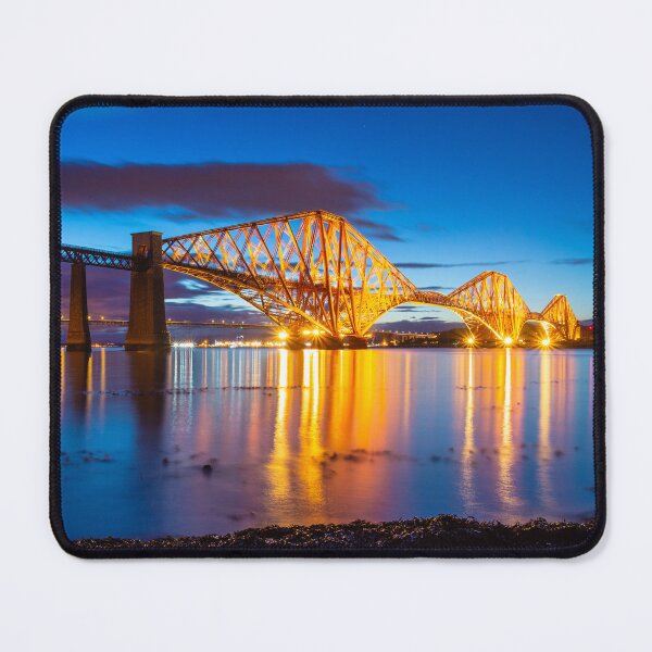 Item preview, Forth Rail Bridge in Scotland Lit Up at Twilight designed and sold by vryandesigns.