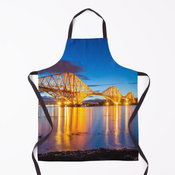 Item preview, Forth Rail Bridge in Scotland Lit Up at Twilight designed and sold by vryandesigns.