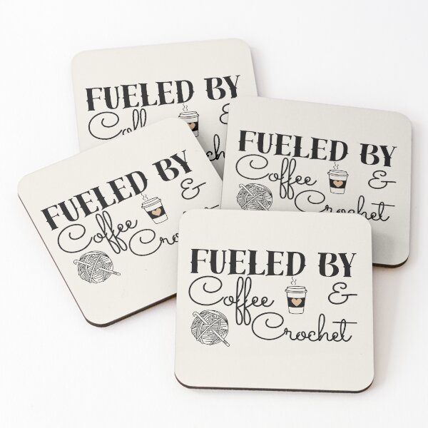 Item preview, Fueled by Coffee & Crochet - black text designed and sold by aliveinmiddle.