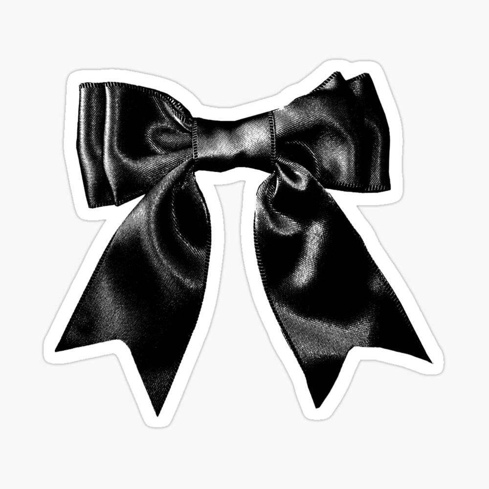 black satin bow Sticker for Sale by verycoolandnice