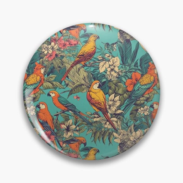 Item preview, Tropical Bird and Flowers Pattern designed and sold by AnimalisticArts.