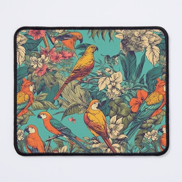 Item preview, Tropical Bird and Flowers Pattern designed and sold by AnimalisticArts.