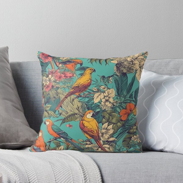 Item preview, Tropical Bird and Flowers Pattern designed and sold by AnimalisticArts.
