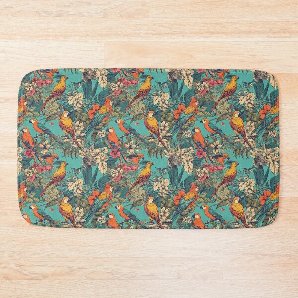 Item preview, Tropical Bird and Flowers Pattern designed and sold by AnimalisticArts.