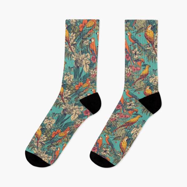 Item preview, Tropical Bird and Flowers Pattern designed and sold by AnimalisticArts.