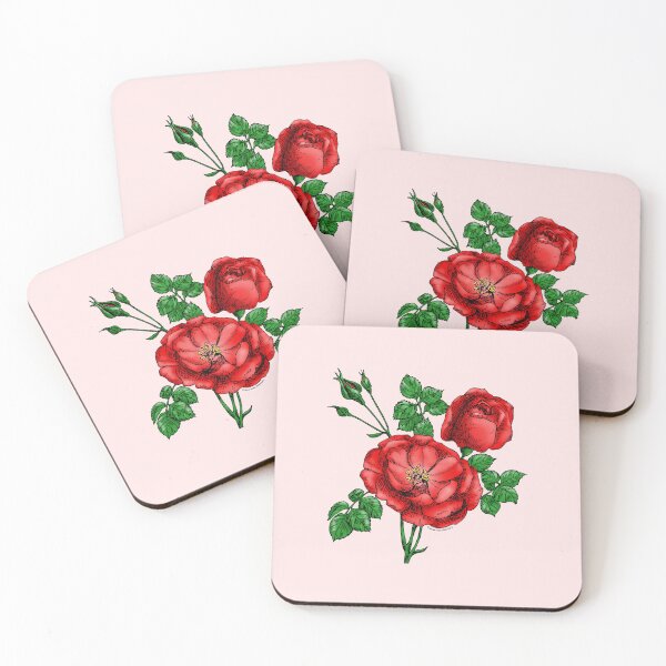 Item preview, Bright Red Cupped Rose Bloom Double 16-25 Petals In 3 Rows designed and sold by Rachael Taylor.