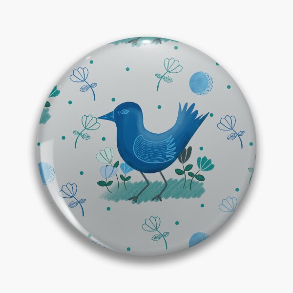 Item preview, blue bird_gray designed and sold by NeonEye-Designs.