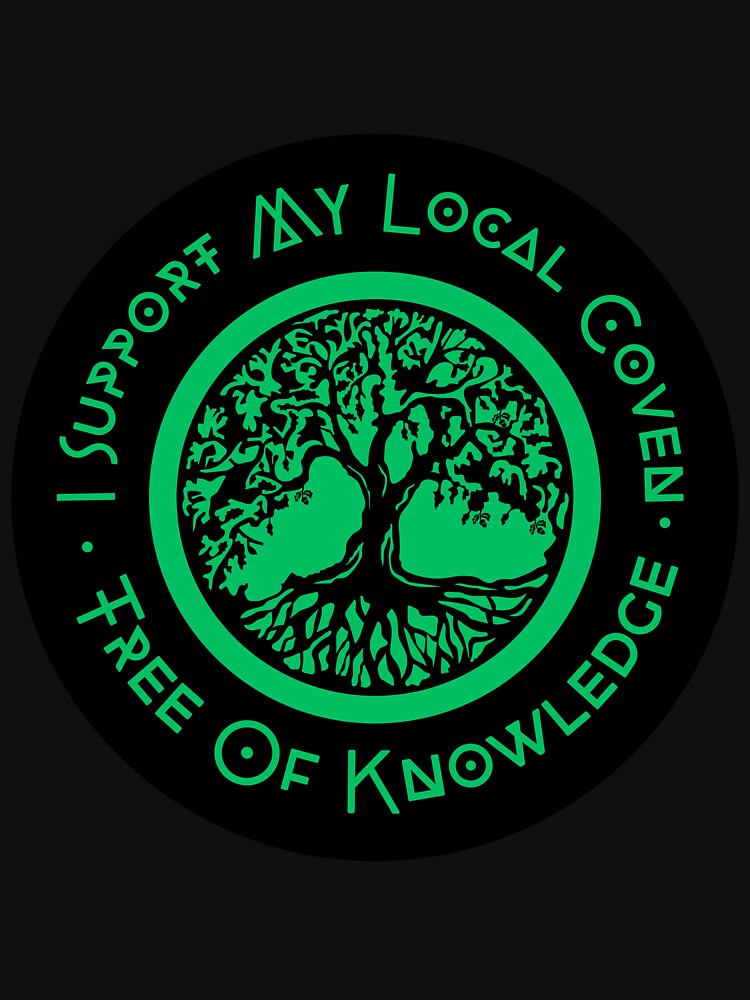 Thumbnail 7 of 7, Active T-Shirt, I Support My Local Coven - Green Tree Logo designed and sold by treeofknowledge.