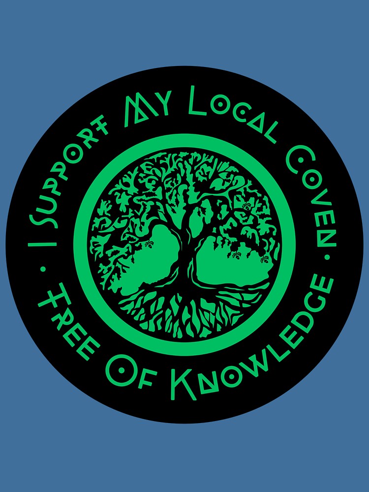 Thumbnail 5 of 5, Lightweight Hoodie, I Support My Local Coven - Green Tree Logo designed and sold by treeofknowledge.