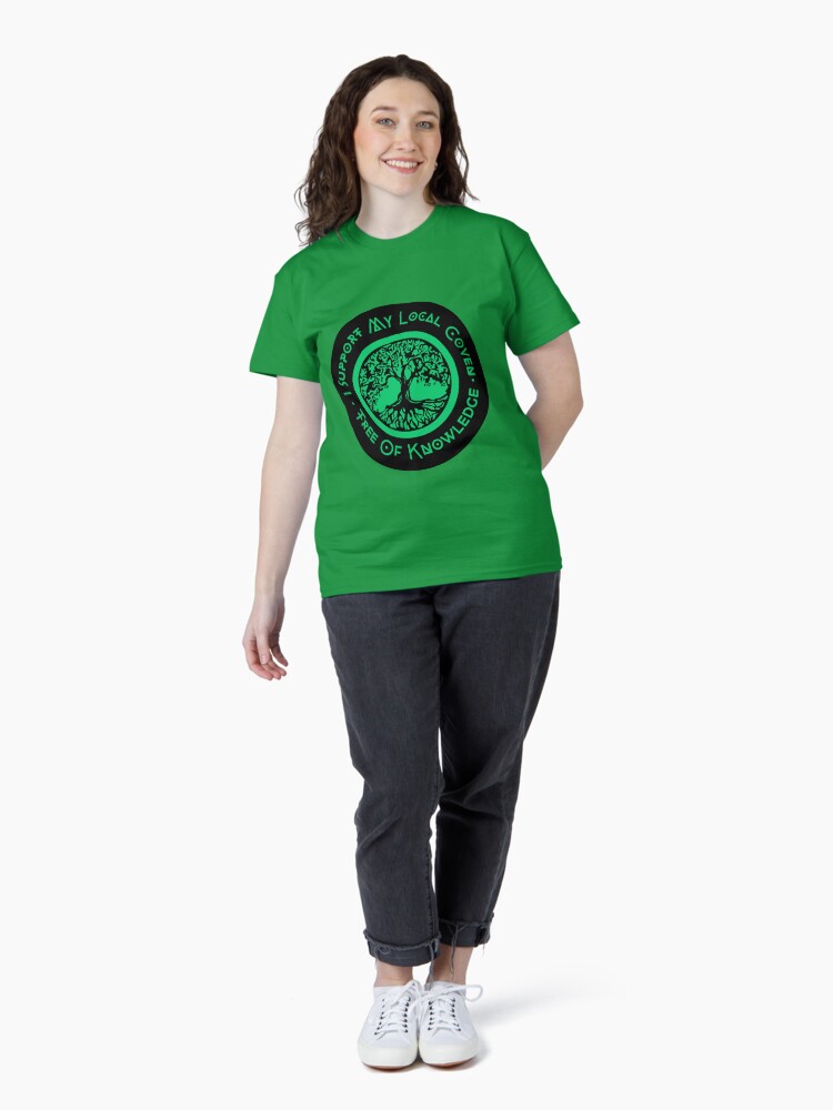 Thumbnail 4 of 7, Classic T-Shirt, I Support My Local Coven - Green Tree Logo designed and sold by treeofknowledge.