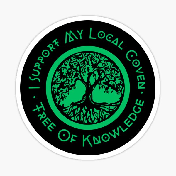 I Support My Local Coven - Green Tree Logo Sticker