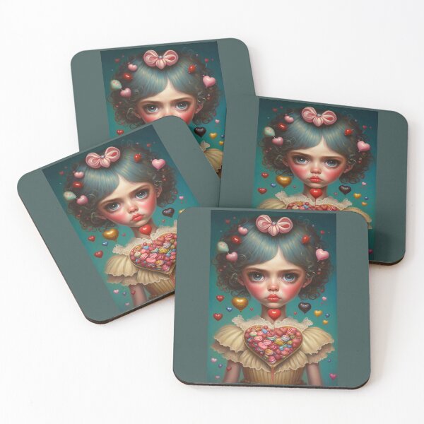 Item preview, Candy Girl, Valentine Candy Art, Lowbrow, Big Eye Girl designed and sold by Art.Fusion.Studio.