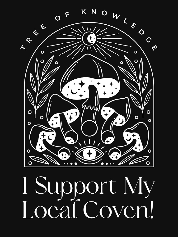 Thumbnail 7 of 7, Classic T-Shirt, I Support my local coven - white logo designed and sold by treeofknowledge.