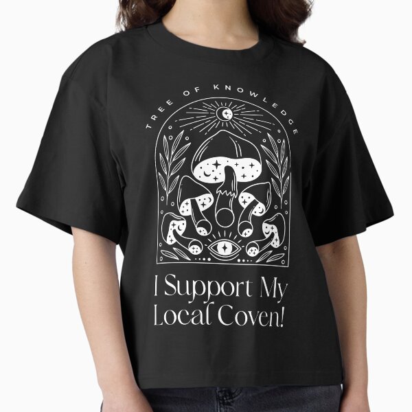 I Support my local coven - white logo Boxy T-Shirt