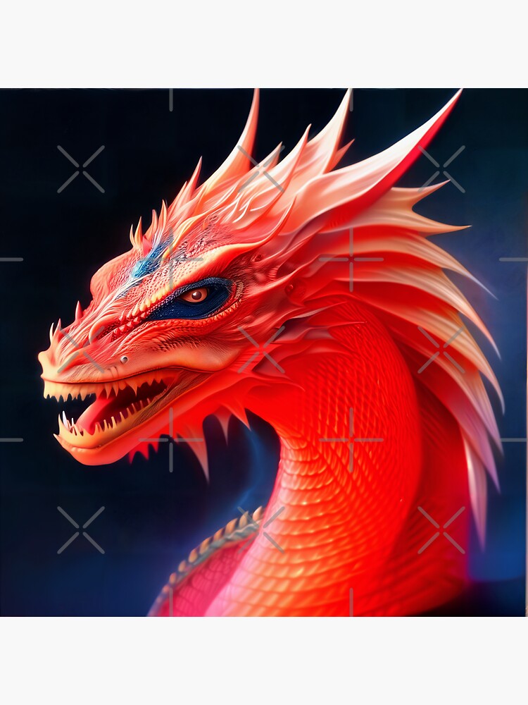 Thumbnail 3 of 3, Sticker, Crystal Dragons Series #29: Orange Fluoresce designed and sold by dragynrain.