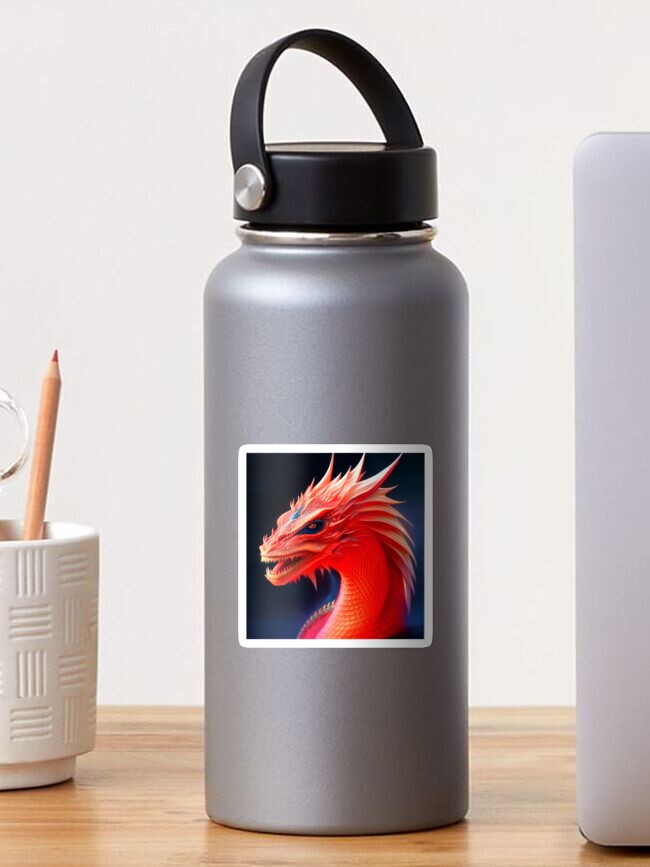 Thumbnail 1 of 3, Sticker, Crystal Dragons Series #29: Orange Fluoresce designed and sold by dragynrain.