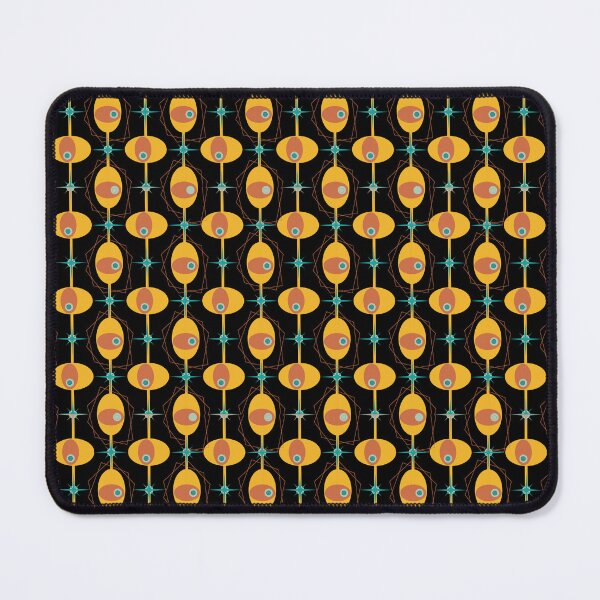 Item preview, Retro 1950s Gold All Over Pattern - black background designed and sold by aliveinmiddle.