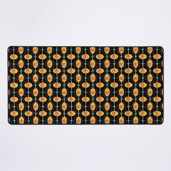 Item preview, Retro 1950s Gold All Over Pattern - black background designed and sold by aliveinmiddle.