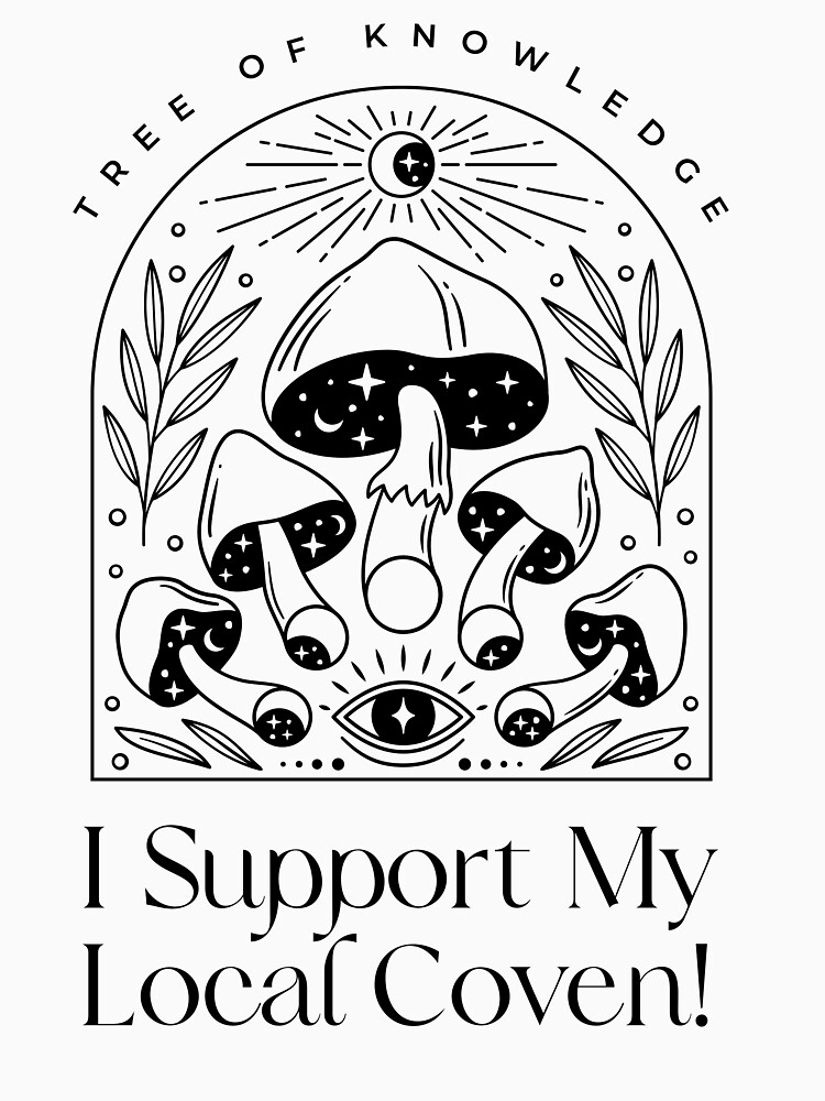 Thumbnail 7 of 7, Classic T-Shirt, i Support My Local Coven - black logo designed and sold by treeofknowledge.