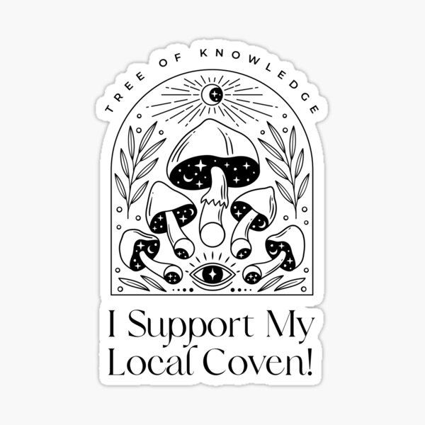 i Support My Local Coven - black logo Sticker