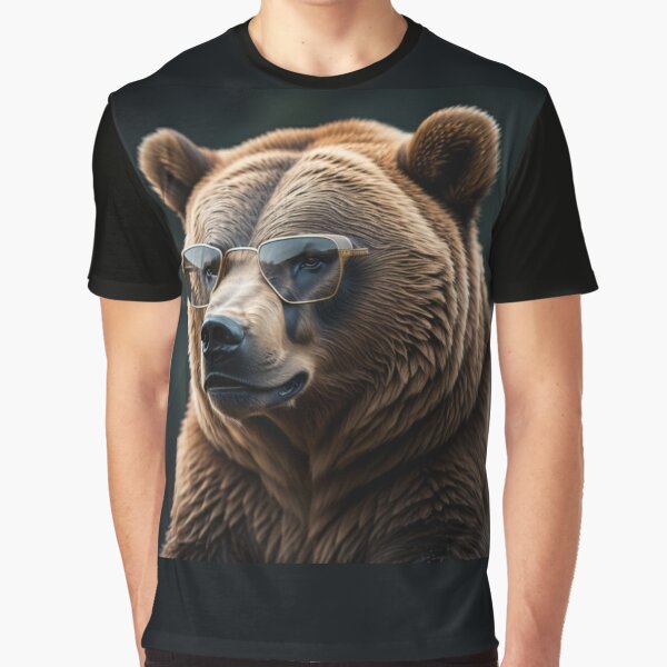 Cool Portrait of Grizzly Bear with Sunglasses  Kids T-Shirt for Sale by  Michael Voyler
