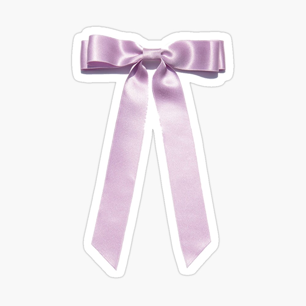 pink satin bow Sticker for Sale by verycoolandnice