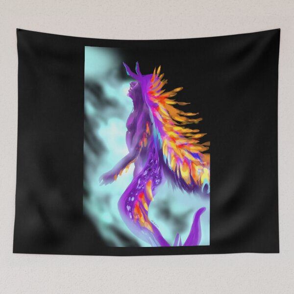 Item preview, Mermay Spanish Shawl Nudibranch Merman Rainbow Tribal Purple designed and sold by sandpaperdaisy.