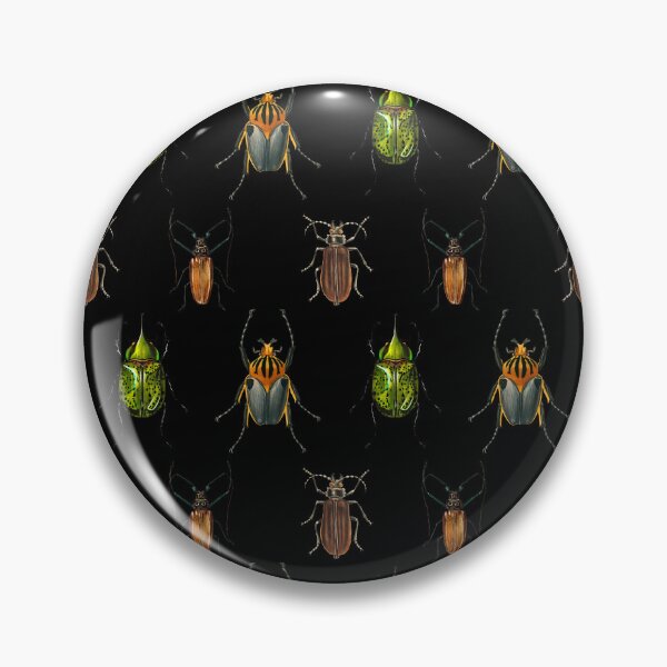 Item preview, Vintage Beetle Pattern 1 on Black designed and sold by Melissa Mielke.