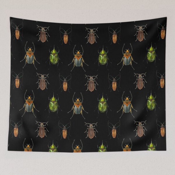 Item preview, Vintage Beetle Pattern 1 on Black designed and sold by Melissa Mielke.
