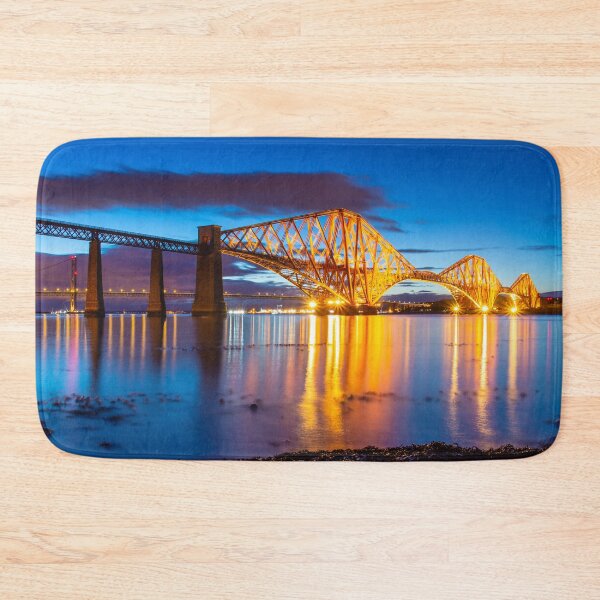 Item preview, Forth Rail Bridge in Scotland Lit Up at Twilight designed and sold by vryandesigns.