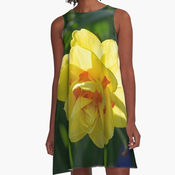 Resa Abstract Floral Ruffle Jumpsuit in Daffodil