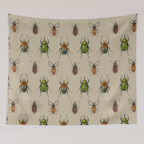 Item preview, Vintage Beetle Pattern 1 on Brown designed and sold by Melissa Mielke.