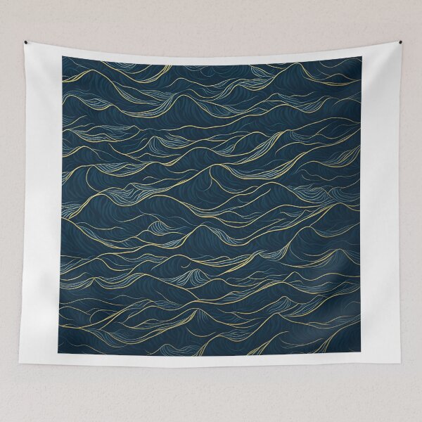 Item preview, Vintage-style sea waves pattern in oil painting designed and sold by RedArtG09.