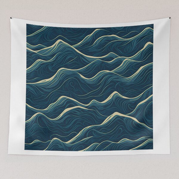 Item preview, Repeating sea waves in high resolution| sea wave pattern| wave sticker| wave design designed and sold by RedArtG09.