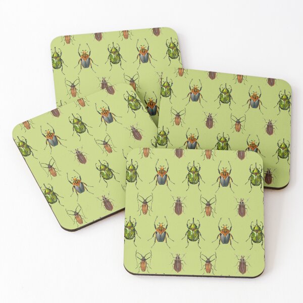Item preview, Vintage Beetle Pattern 1 on Light Green designed and sold by Melissa Mielke.