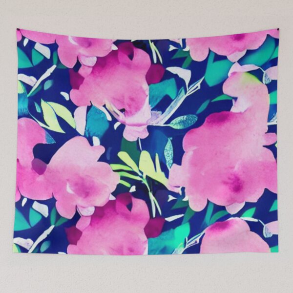 Aperçu de l'œuvre Floral rose et bleu créée et vendue par calibrit.