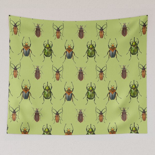 Item preview, Vintage Beetle Pattern 1 on Light Green designed and sold by Melissa Mielke.