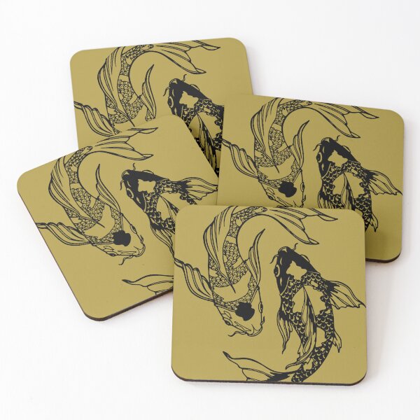 Item preview, Yin Yang Koi Carp Fish Illustration Tattoo Style  designed and sold by taiche.
