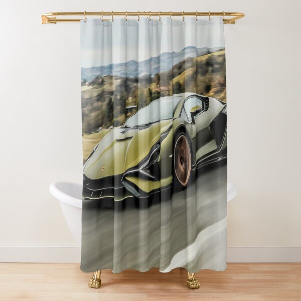 Lamborghini Bathroom set and Shower Curtain - good 4 Piece