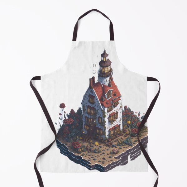 Item preview, Vintage lighthouse sticker with flower splash Whimsical fairy tale inspired illustration designed and sold by RedArtG09.