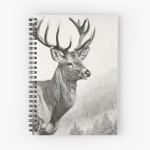 Item preview, Vintage Deer Drawing in Black and White designed and sold by OldSoulPrints.