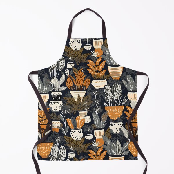 Item preview, Orange and Grey Potted Plants Pattern designed and sold by Brainless Art.