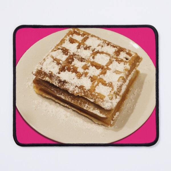 Item preview, Powdered Sugar Waffles on Plate (pink background) designed and sold by HoorayDesigns.