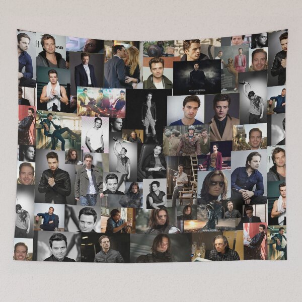 Item preview, Sebastian Stan Seamless Squarish Photo Collage designed and sold by GoghGetta.