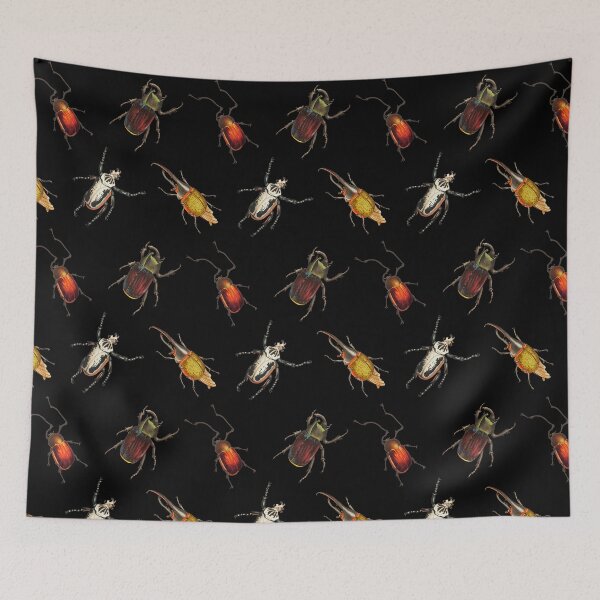 Item preview, Vintage Beetle Pattern 2 on Black designed and sold by Melissa Mielke.