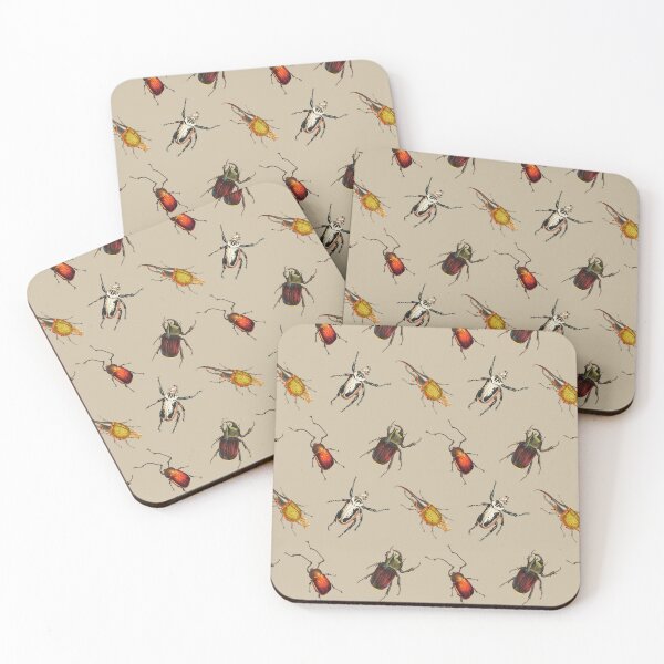 Item preview, Vintage Beetle Pattern 2 on Brown designed and sold by Melissa Mielke.