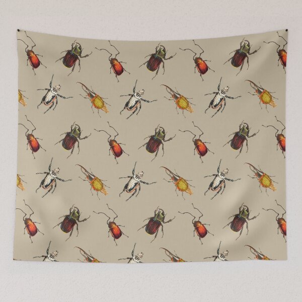 Item preview, Vintage Beetle Pattern 2 on Brown designed and sold by Melissa Mielke.