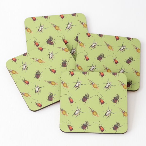 Item preview, Vintage Beetle Pattern 2 on Light Green designed and sold by Melissa Mielke.